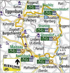 Karte Radweg der Riesling - Landschaftspark Schmidatal