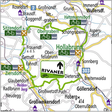 Karte Radweg der Rivaner - Landschaftspark Schmidatal